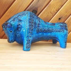 Vintage Bitossi Rimini Blu Ceramic Bull